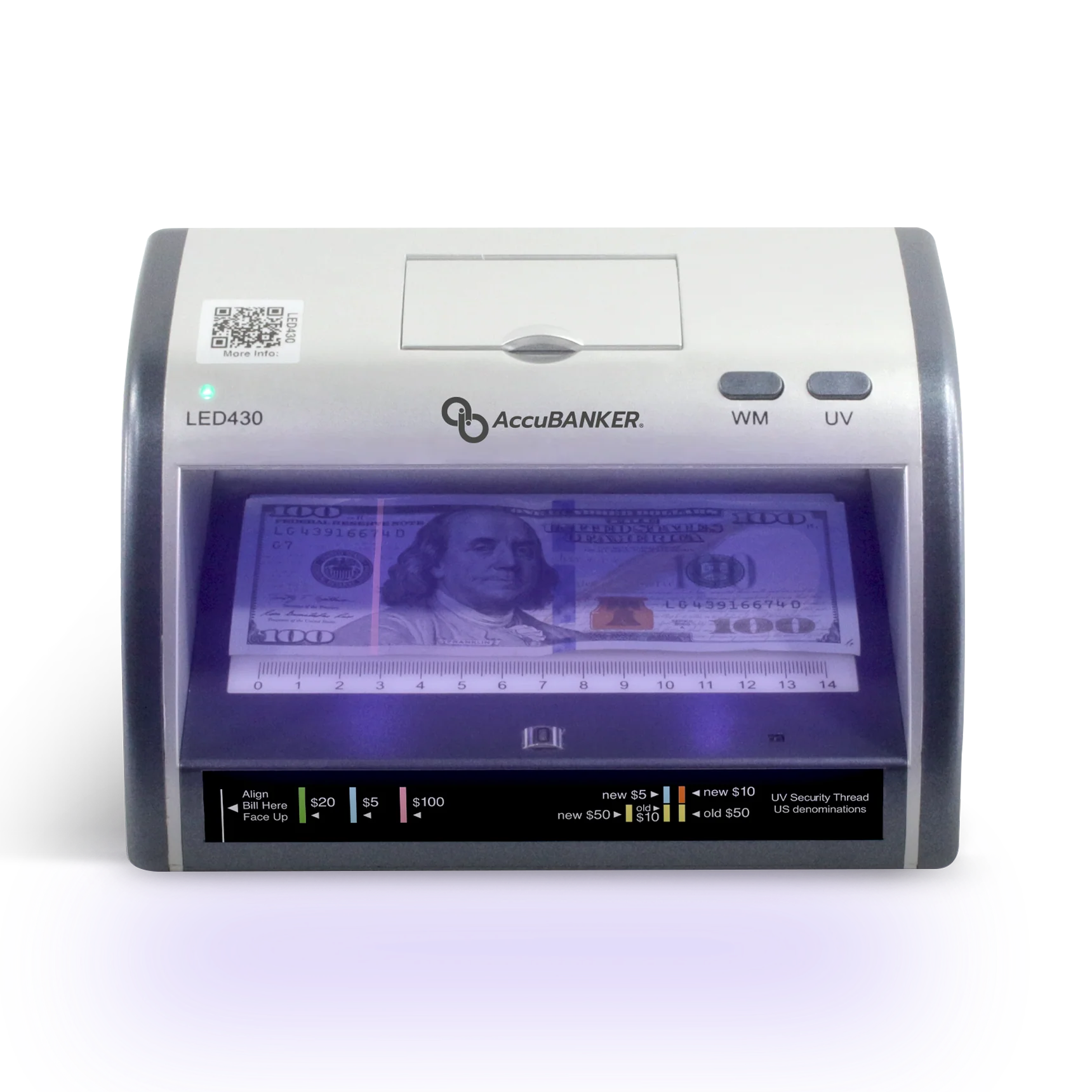 Validador de billetes y documentos falsos LED430 con lupa